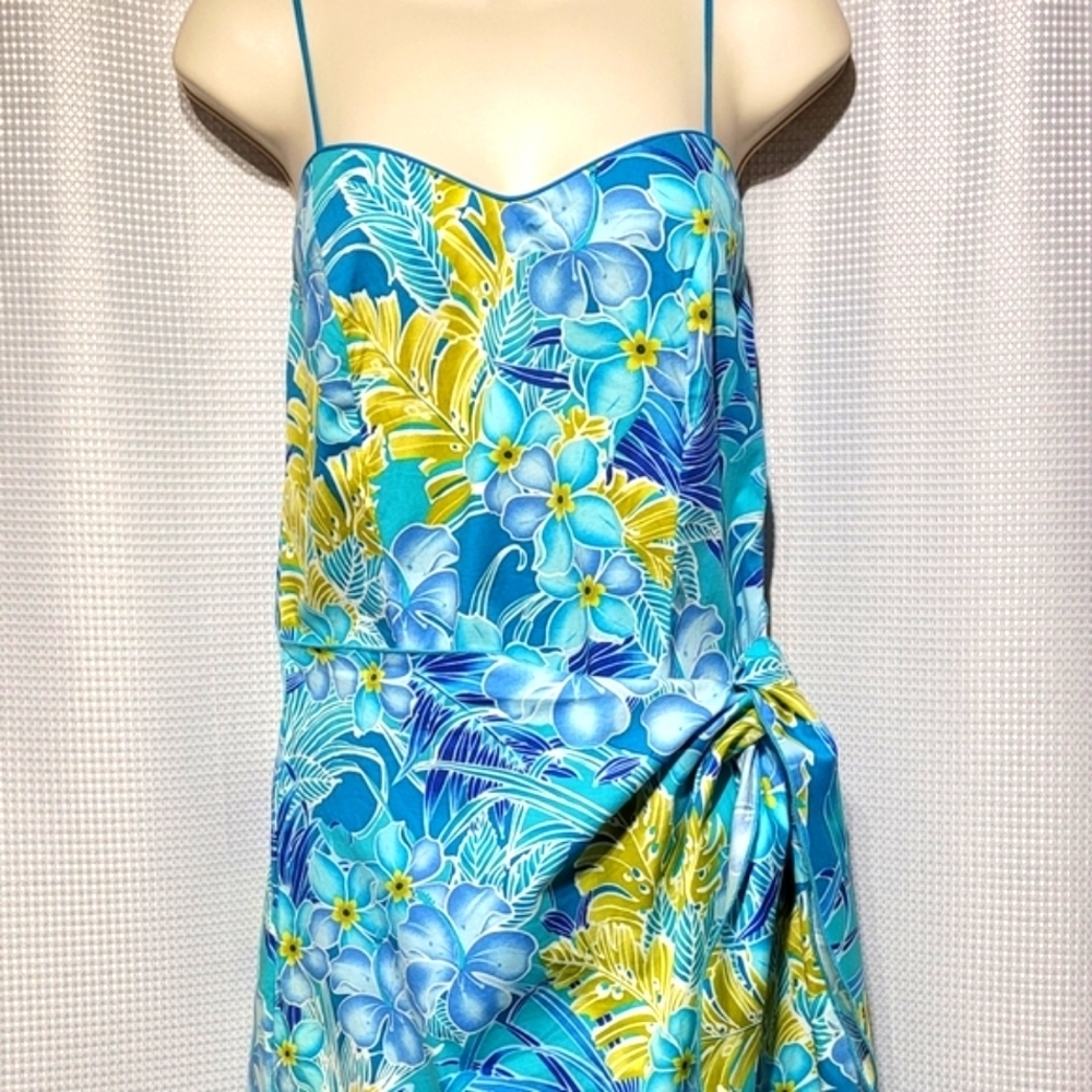 Y2K Hawaiian Tropical Sarong Cotton & Spandex Sundress Women's (L) - Picture 3 of 9